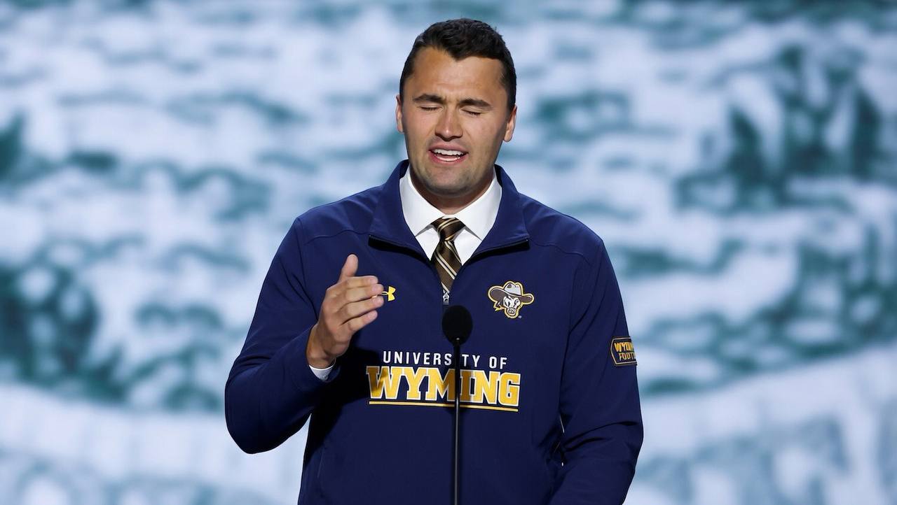 Charlie Kirk wincing at press conference after BC win